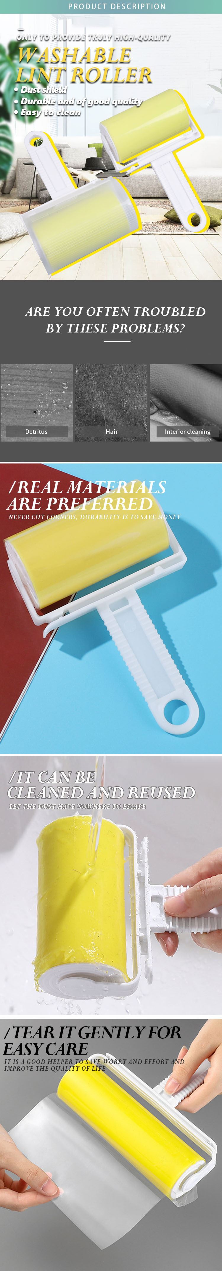 Washable lint roller